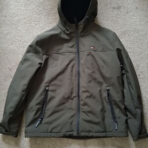 Tommy Hilfiger Jacket Mens XL  Lined Waterproof 3-Layer Olive Green